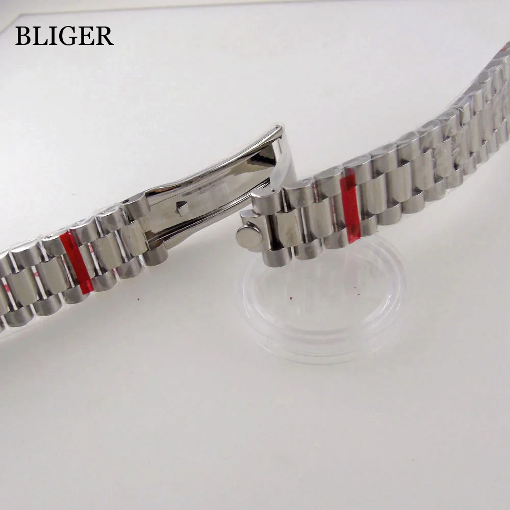 20mm Width Stainless Steel Watch Strap Bracelet Two Tone Rose Gold Silver Black Foliding Clasp