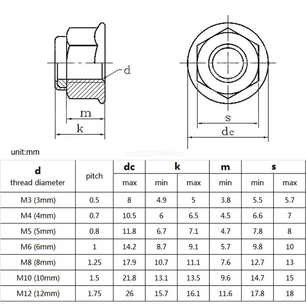 2/10x M3 M4 M5 M6 M8 M10 M12 Black Carbon 304 A2-70 Stainless Steel Hex Flange Nylon Insert Lock Nut Self-locking Nylock Locknut