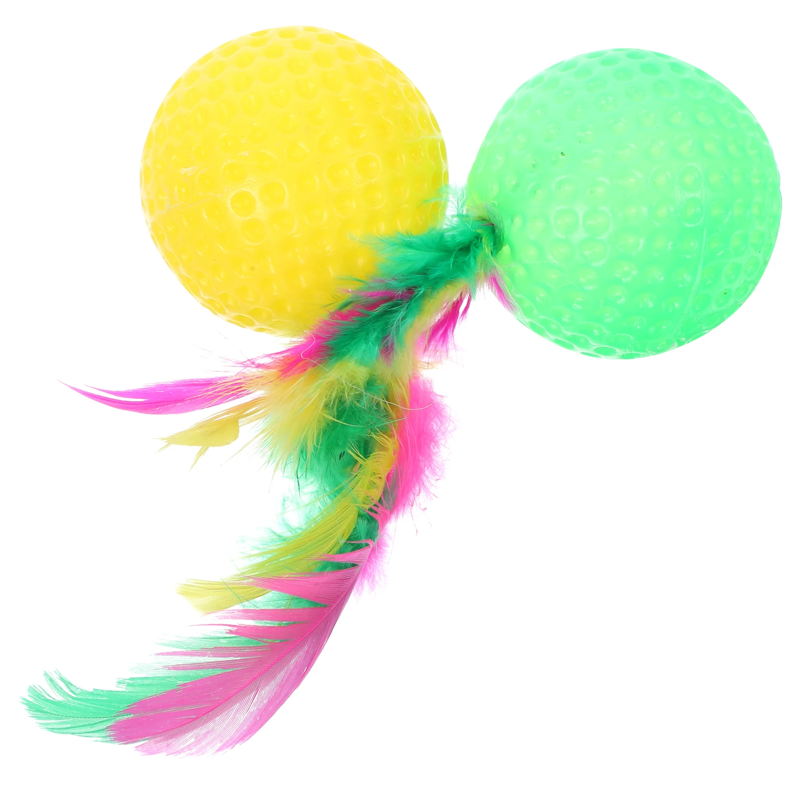 

2 pcs Plastic Balls Toys for Cats with Colorful Tails Stimulate Instincts Reduce Anxiety Avoid Scratching Furniture Cat