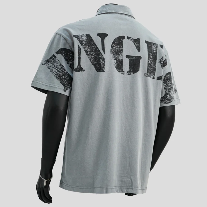 

2025 American Street Summer Printed Short Sleeve Polo Shirt Collar Youth Casual Half Sleeve Trendy Brand Handsome T-shirt