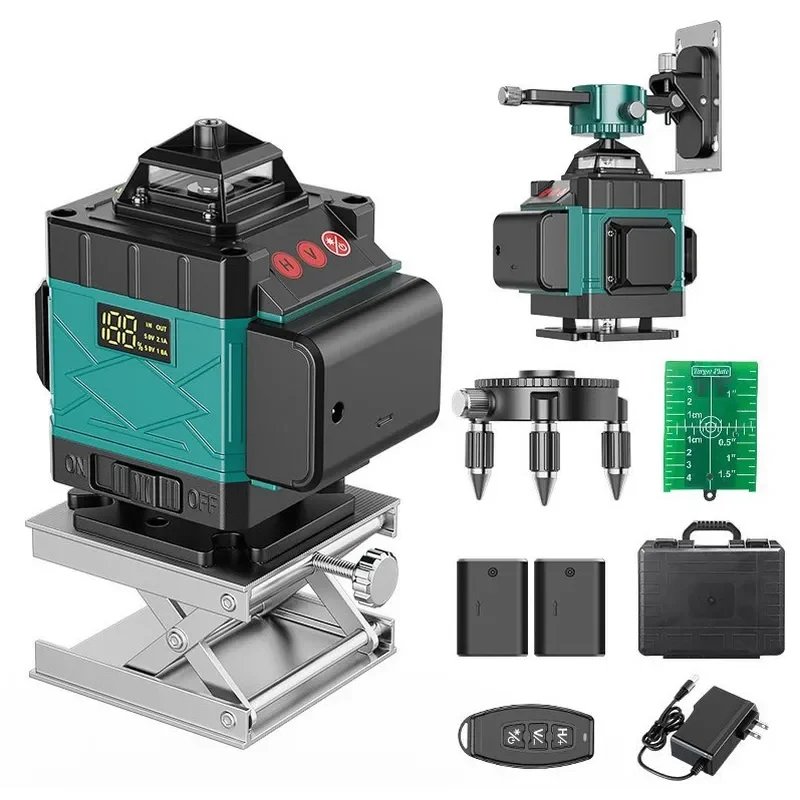 1. 16-Line Green Laser Level with Remote Control, 360° Self-Leveling Horizontal Vertical Laser Marker 2.