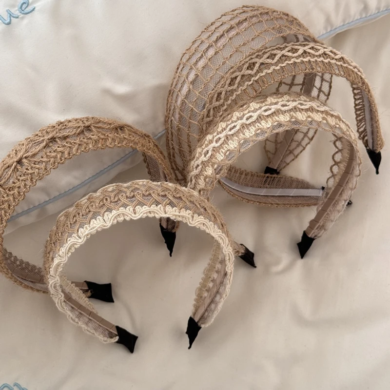 

Fashion Bohemia Hairband for Women Wide Side knitting Braided Headband Geometric Hollowed Turban Summer Hair Accessories