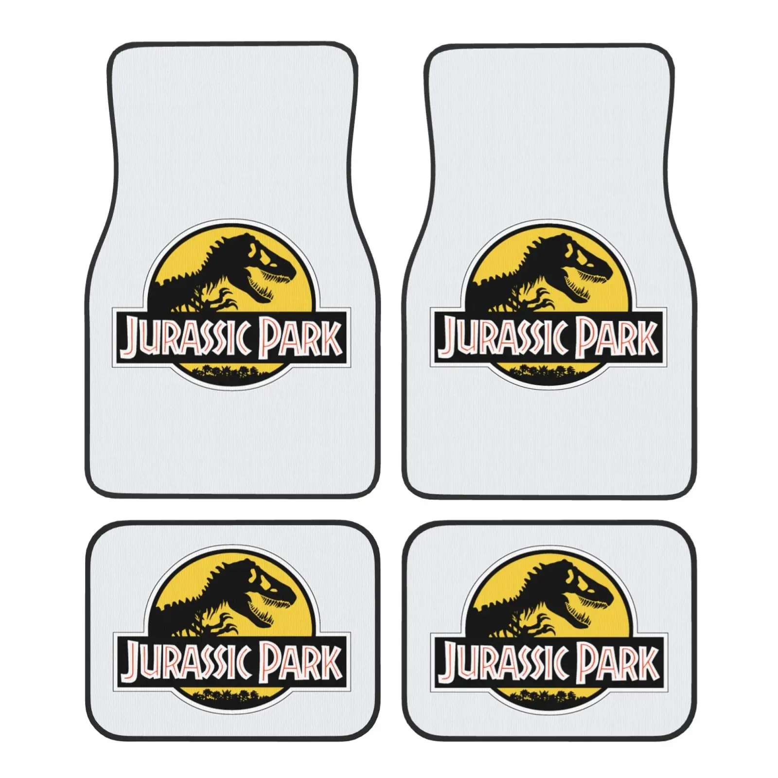 Jurassic Park Dinosaur World Pattern General Motors Foot Mat 4-piece Set General Motors Foot Mat Accessories Foot Mat