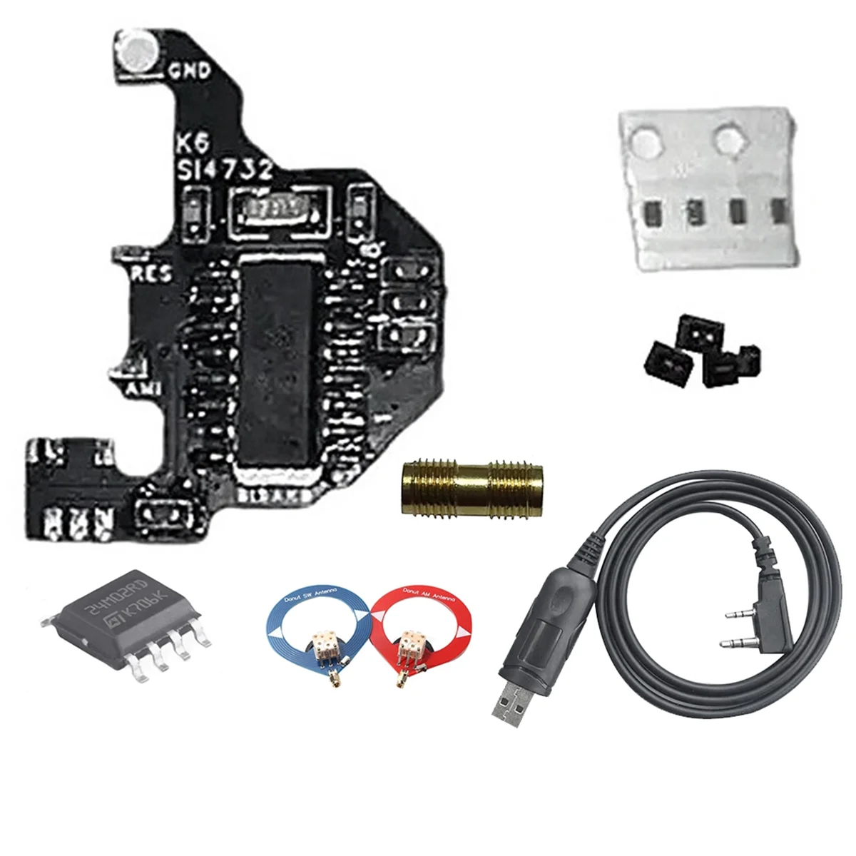 SI4732 Shortwave Radio Module+Programming Cable+2xDonut Antenna for Quansheng UVK5/UVK6 Shortwave Modification Module