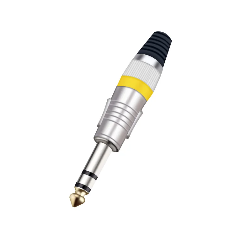 8pcs Stereo Jack 6.35mm 6.3mm Male Plug with Gold Plated Head Audio Microphone Wire Connector 6.35mm Male Plug