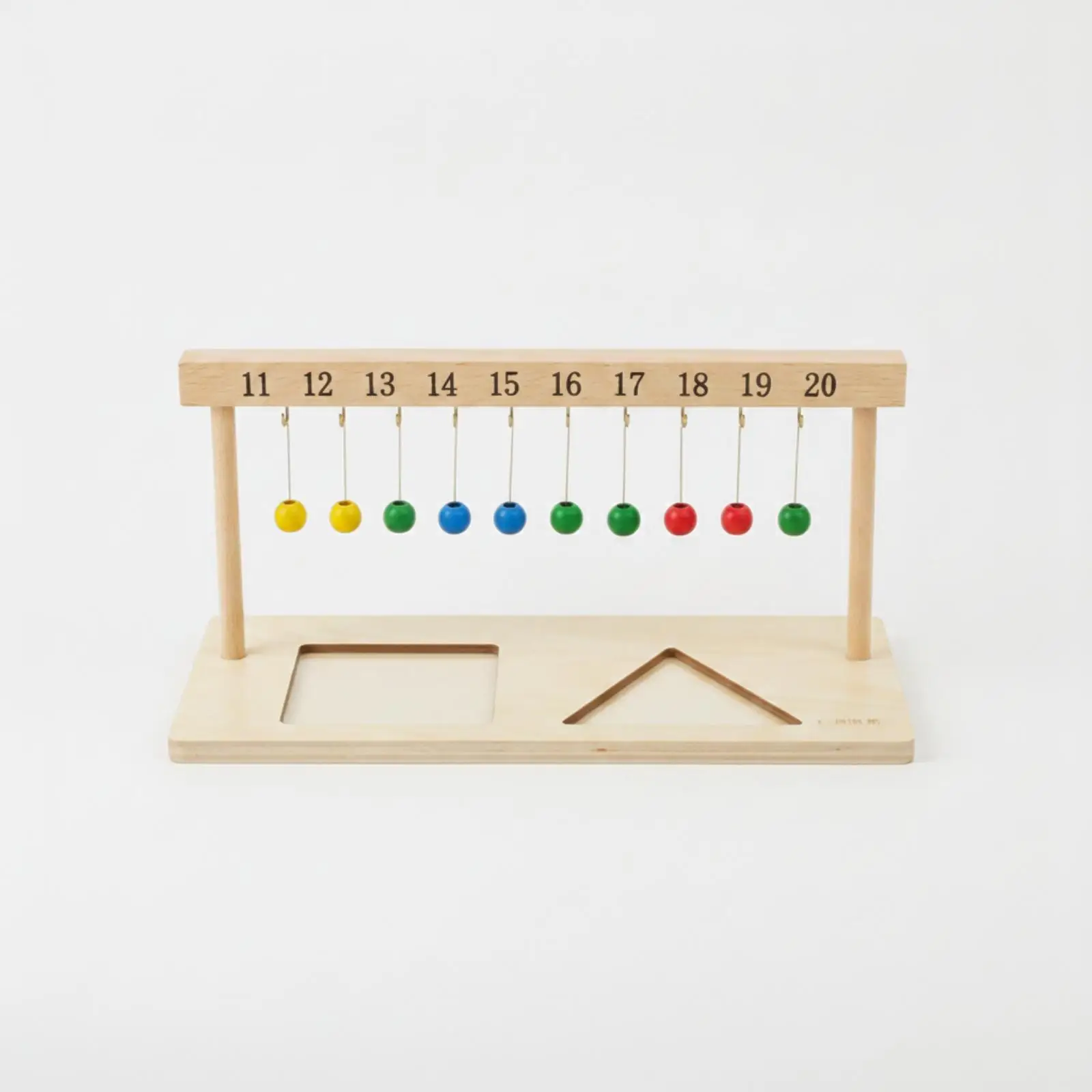 Wooden Counting Beads Math Toy for Kids Montessori Educational Number Learning Frame 1-20