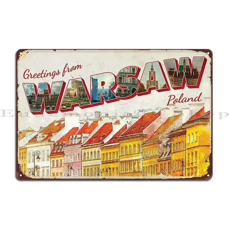 Приветствия из Варшава в Польши Винтажный стиль Ретро сувенирная металлическая табличка Плакат Кино Клуб Бар Создать Гараж Оловянная вывеска Плакат Приветствия из Варшава в Польши Винтажный стиль Ретро сувенирная металлическая табличка Плакат Кино Клуб Бар Создать Гараж Оловянная вывеска Плакат