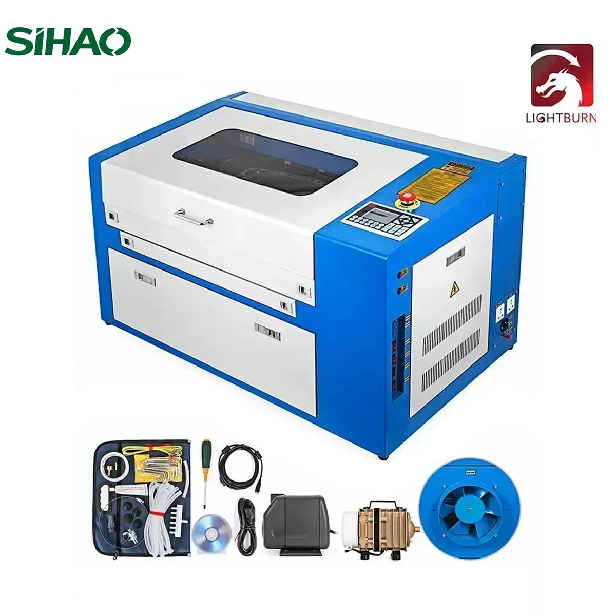 

SIHAO 50W CO2 Laser Engraver & Cutter with Ruida DSP/USB Port - High-Speed Engraving for Acrylic/Wood/Leather
