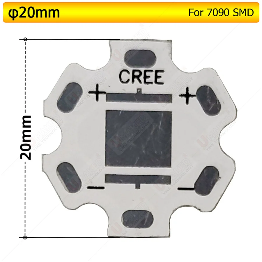 1000pcs 16mm LED PCB for 7090 CREE chips,  LED PCB Aluminum board Heat Sink Base Plate PCB Board 20/16mm For DIY Light