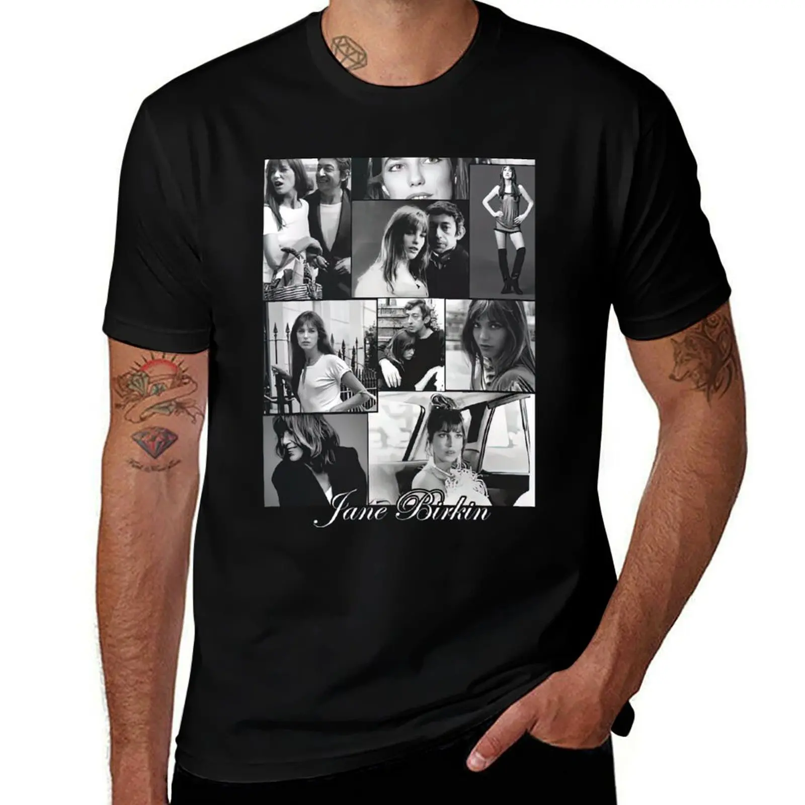 JANE BIRKIN - BLACK, Jane and Maggie T-Shirt Casual Graphic Print Tee T-Shirt