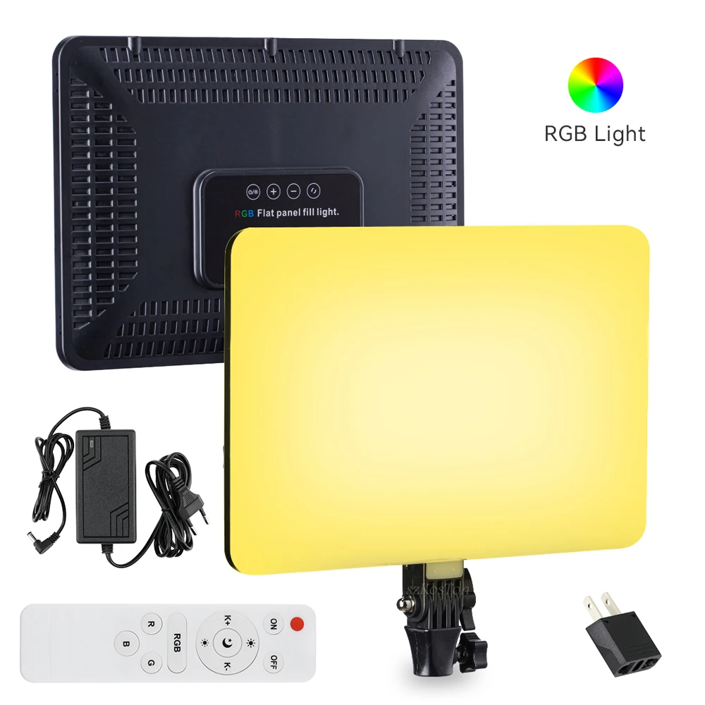 14 بوصة RGB الفيديو الضوئي لوحة التصوير ضوء ملء مصباح مع جهاز التحكم عن بعد 3000K-6500K ل يوتيوب Tiktok تبادل لاطلاق النار البث المباشر