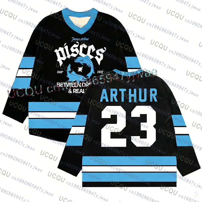 2026 James Arthur 23 Hockey Jersey The Pisces World Tour Merch Long Sleeve Unisex Summer Fashion Sport Tshirt for Men and Women