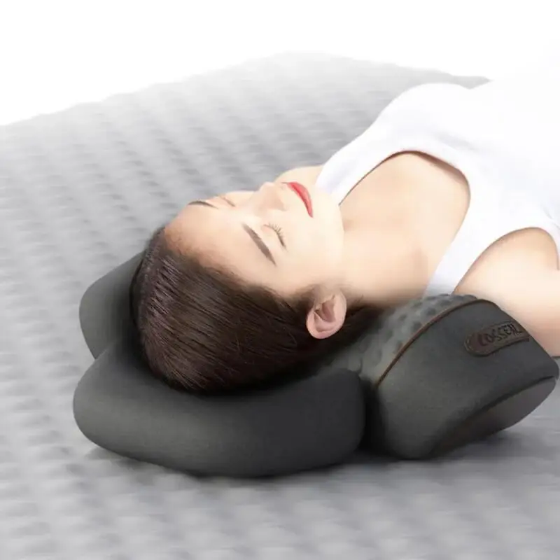 U-Shape Cervical Neck Massage Pillow Portable Heat Vibration for Travel Office Pain Relief Soft Comfortable Cushion