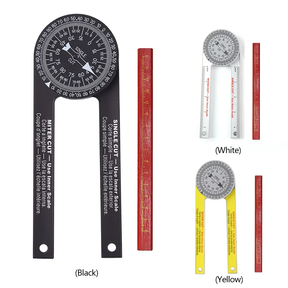 Miter Saw Protractor with Pencil 360° Horizontal Angle Finder High Precision Angle Gauge Protractor for Building Trades
