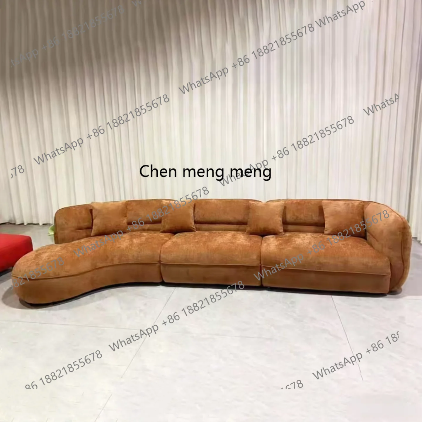 

Italian minimalist curved fabric sofa light luxury designer homestay special-shaped corner sofa