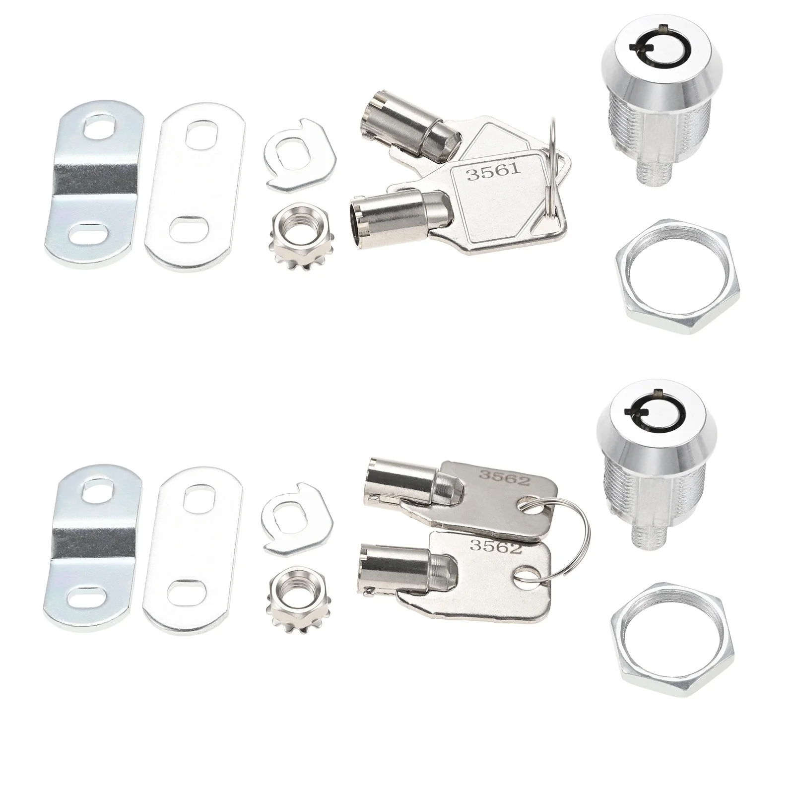 Tubular Cam Lock Cabinet Lock Keyed Alike Removable Keys Offset Cams 1-1/8