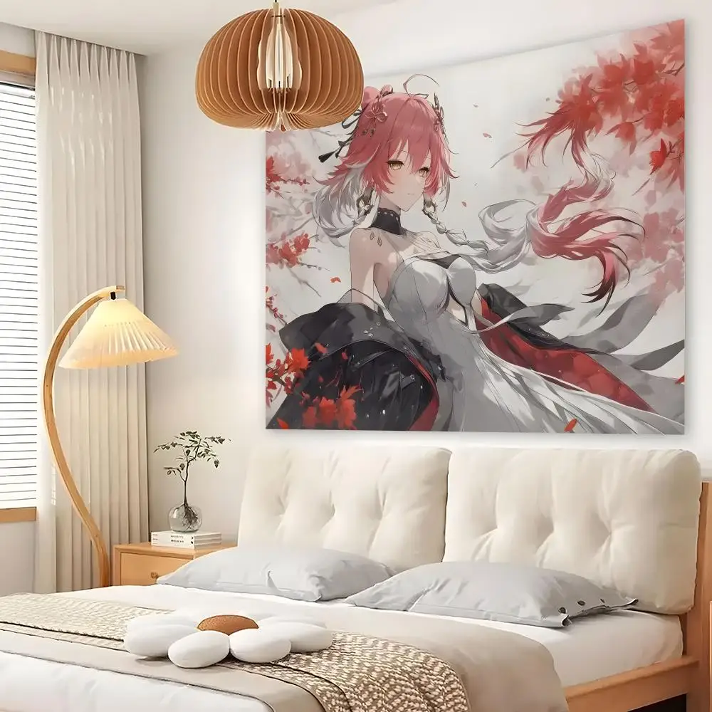Game Changli W-Wuthering Waves Tapestry Custom Living Bedroom Party Dormitory Interior Wall Bohemian Decoration Attached Clip