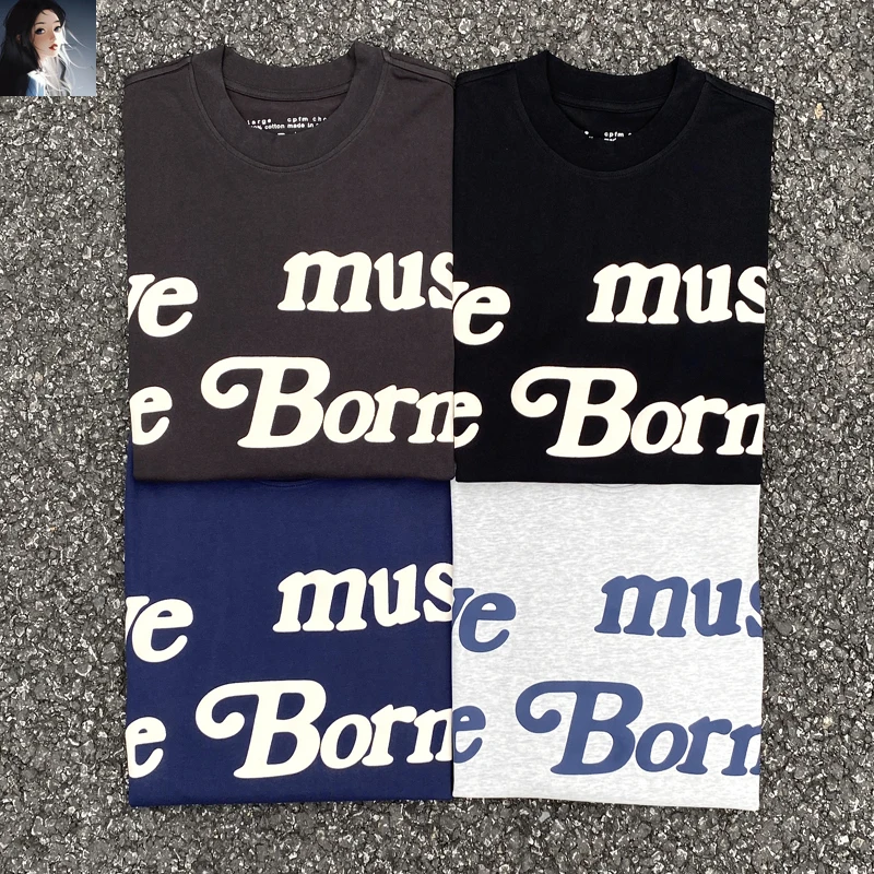 

ye Must be Born again Puff Logo CPFM T-Shirt Men Women Streetwear Kanye Loose T Shirt Print Tag Casual T Shirts Tops