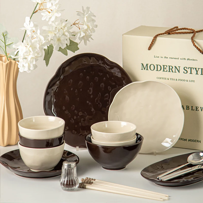 مجموعة سلطانية وطبق للكريمات المزججة بالألوان ، أوعية أرز منزلية فرنسية ، طبق خضروات ، أكواب قهوة مخصصة ، جديدة ، #2