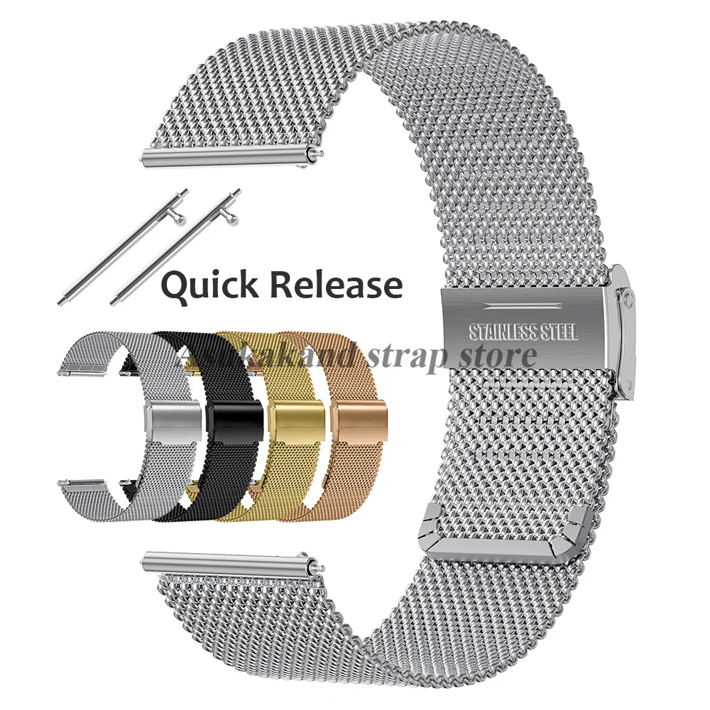 Universal Stainless Steel 0.6MM Mesh Milanese 18mm 20mm 22mm Watchstrap for Seiko Watchband 12mm 14mm 16mm 19mm 21mm for DW Belt
