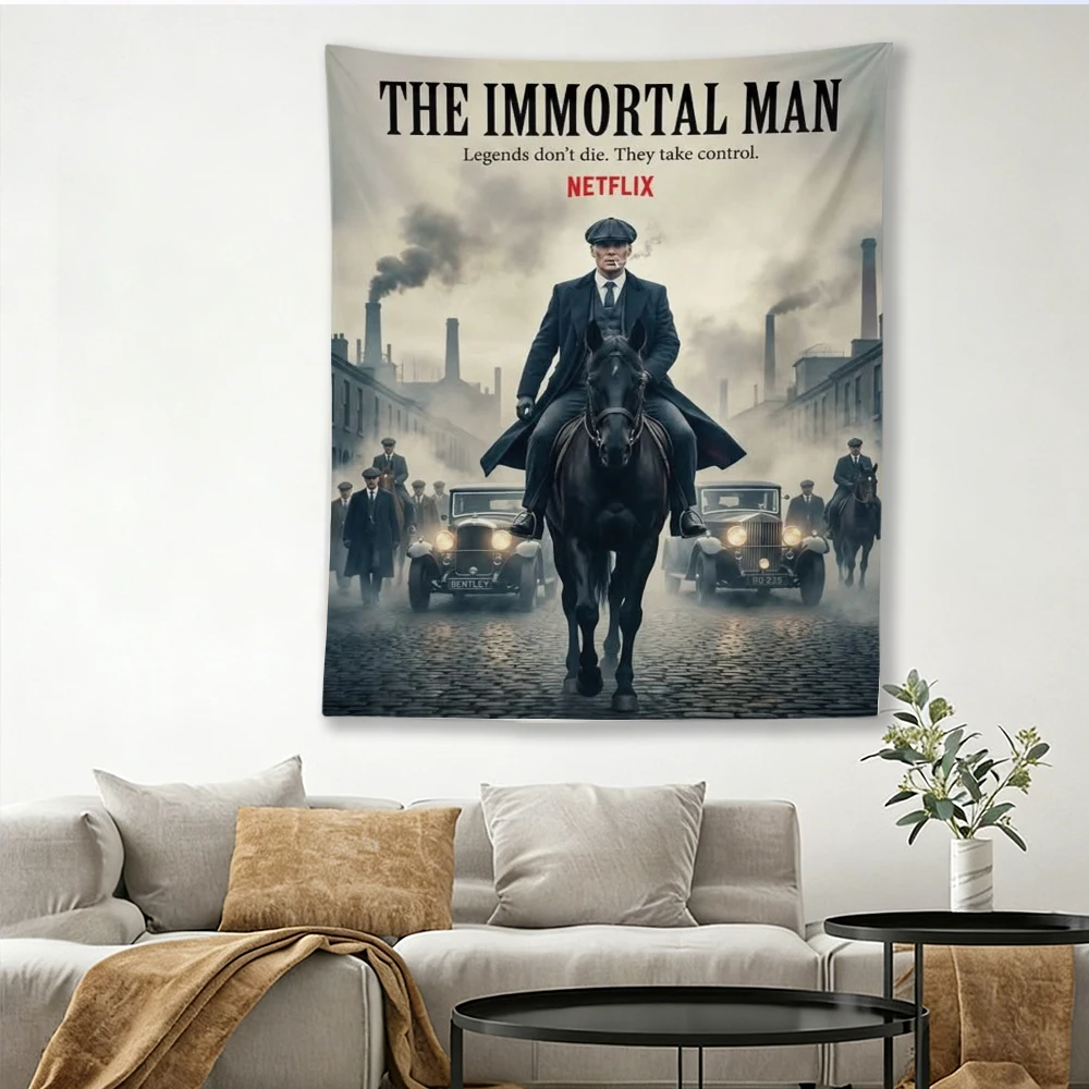 Peaky Blinders The Immortal Man Tapestry, Tommy Shelby Wall Hanging, for Bedroom Dorm Man Cave Decor
