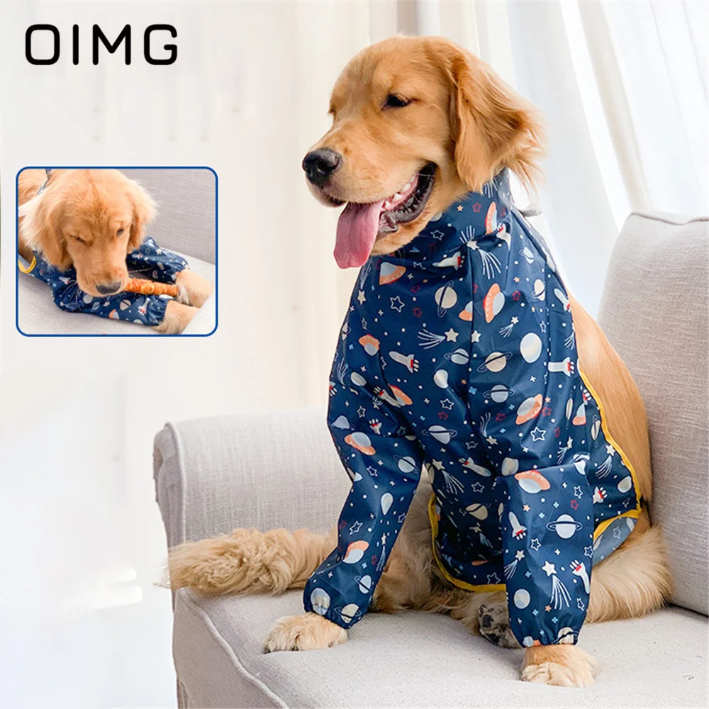 OIMG Big Dog Apron Waterproof Pocket Golden Retriever Apron Outgoing Dirty Prevention Medium Large Dog Pet Dining Cover Clothes