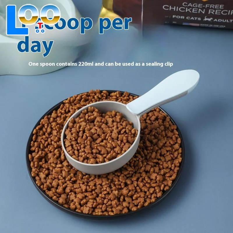 Лопатка для кормления домашних животных, совок для корма с уплотнительным зажимом, многофункциональная пластиковая ложка для кормления домашних животных, специальная мерная ложка для кормления домашних животных