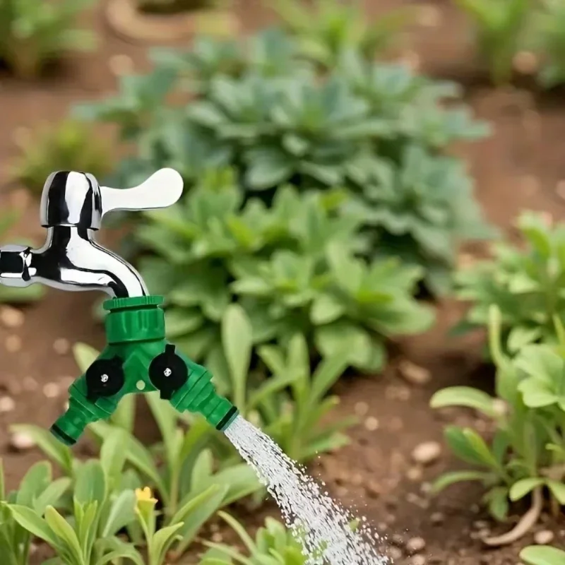 Garden Hose Faucet Y-Shaped Connector Two-Way Diverter Adapter Household Double Outlet Valve Three-Way Irrigation Distributor