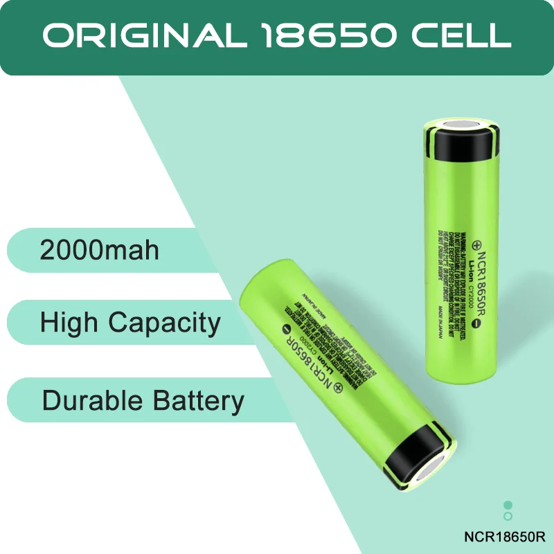 Baterai BSERG 18650 Baterai Lithium Isi Ulang 100% V 3.7 MAh NCR18650R Asli Baru 2000