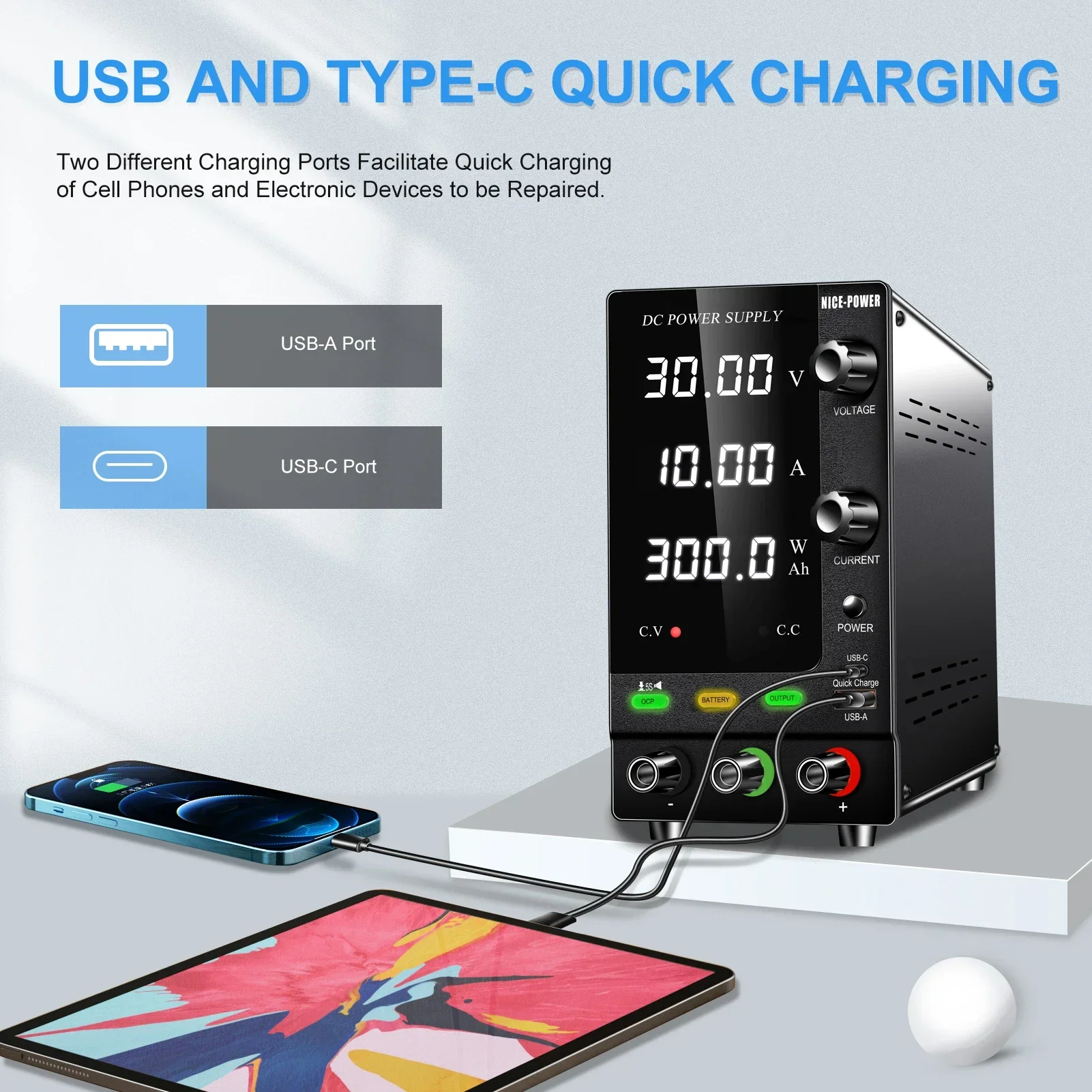Manufacturer Variable Voltage 48V 24V 60V 300W Lithium/Lead-acid Battery Charge Switching Power Supply OCP Regulated DC Source 5
