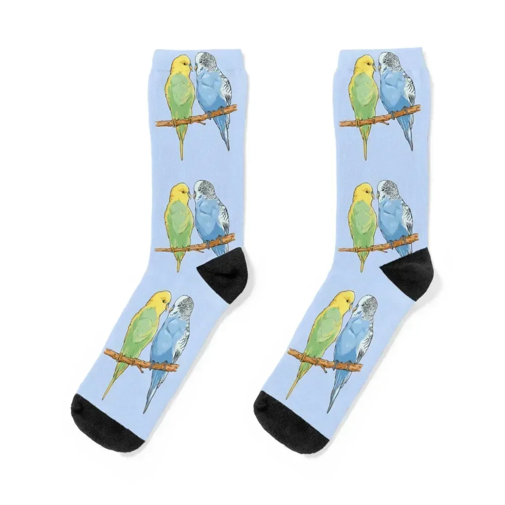 

Budgie couple Socks Non-slip football Man Socks Women's