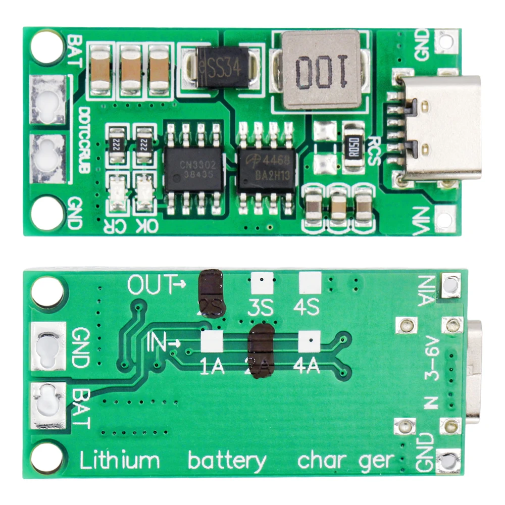 10PCS Multi-Cell 2S 3S 4S Type-C To 8.4V 12.6V 16.8V Step-Up Boost Polymer Li-Ion Charger 18650 Lithium Battery 7.4V 11.1V 14.8V