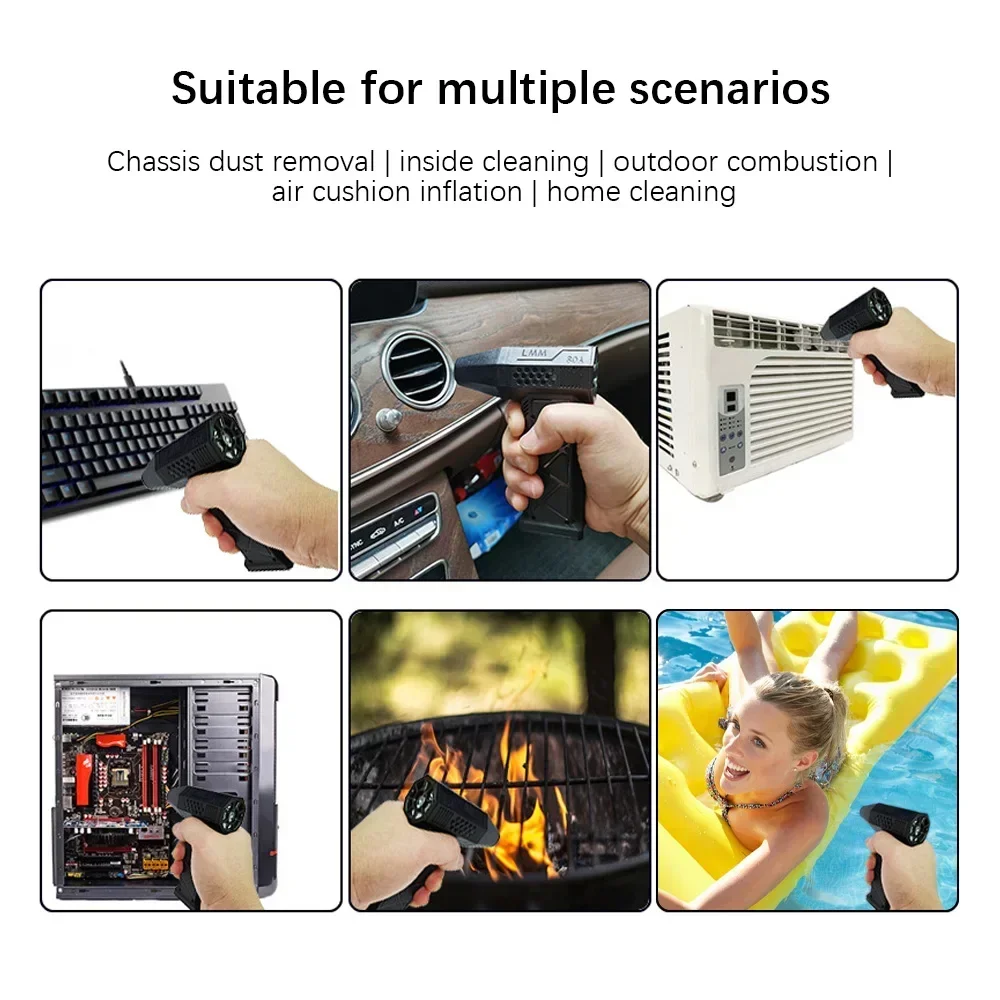 Compressed Air Turbo Fan Duster Electric Air Duster 130000RPM Speed Adjustable Cordless Portable Handheld Jet Dry Blower Device