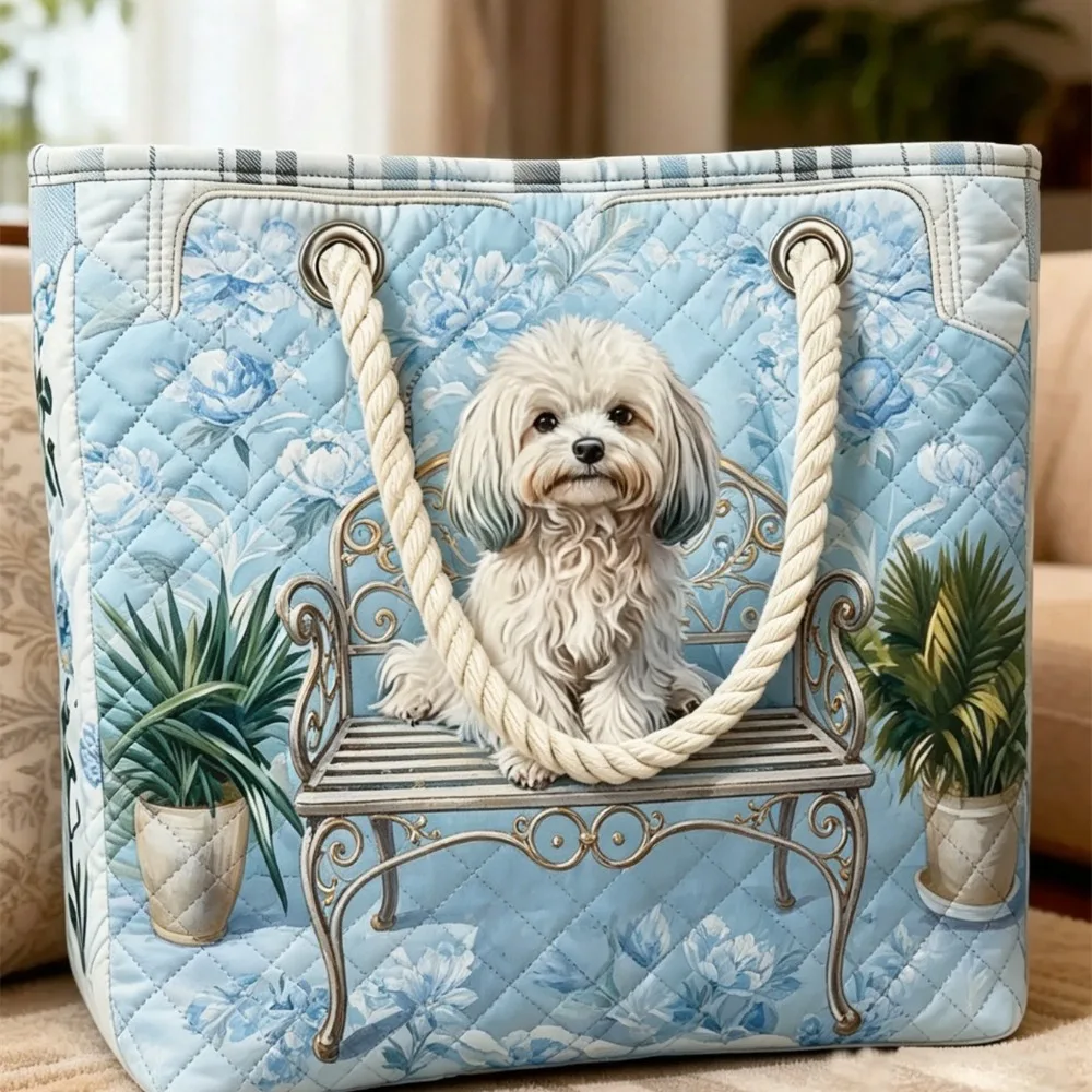 Women's Retro Quilted Handbag, Lightweight and Durable Quilted Shopping Bag, Without Embroidery Patterns
