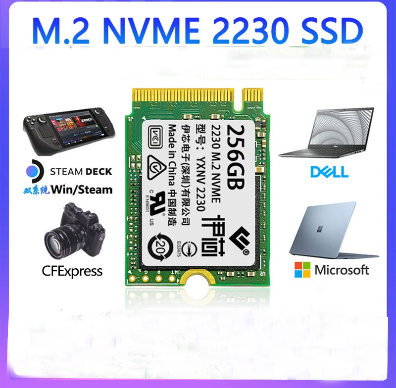 

NEW M.2 2230 SSD 1TB 512GB 256GB 128GB NVMe PCIe For Microsoft Surface Pro X Pro 7+ 8 for Steam Deck