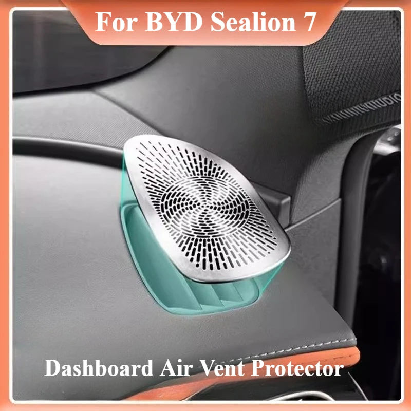 

For BYD Sealion 7 Dashboard Air Vent Protector Stainless Steel Anti-Dust Dashboard Vent Cover