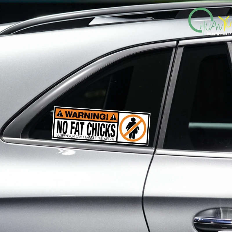Funny PVC Decal WARNING No Fat Chicks  Decal  Waterproof Prevent Bask In Car Stickers - view 2