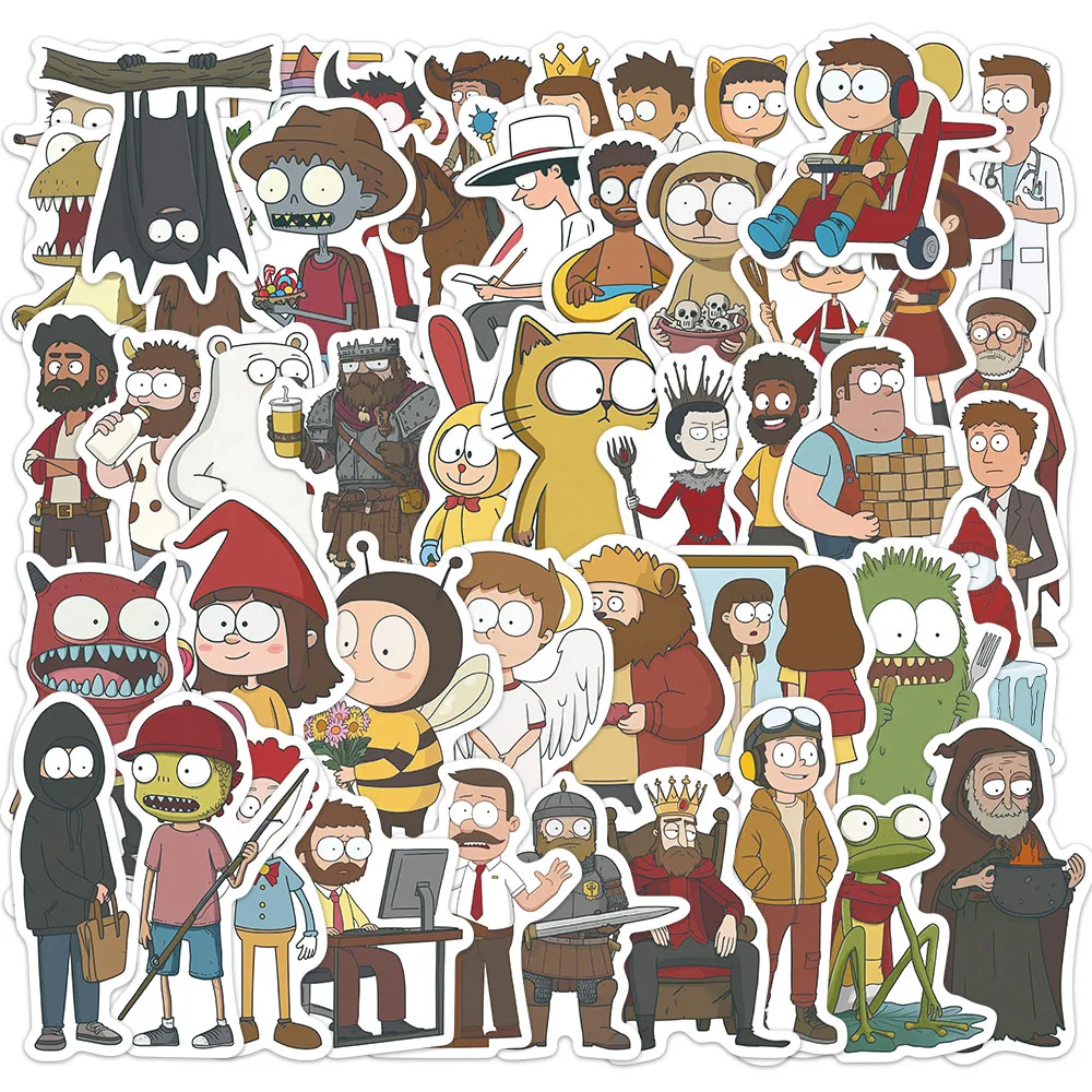 50PCS Classic Cartoon Network Sticker DIY Phone Case Notebook Water Cup Motorcycle Luggage Decoration Waterproof Sticker Toy