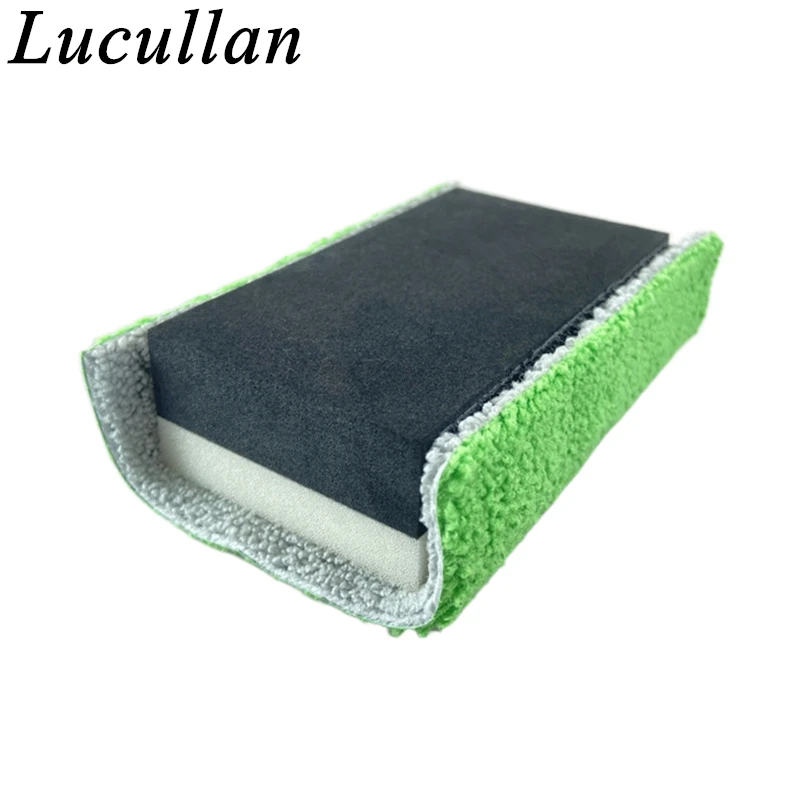 Lucullan Portable Ceramic Coating Applicators Thick Cloth+ Foam Block with Double Side Hook and Loop