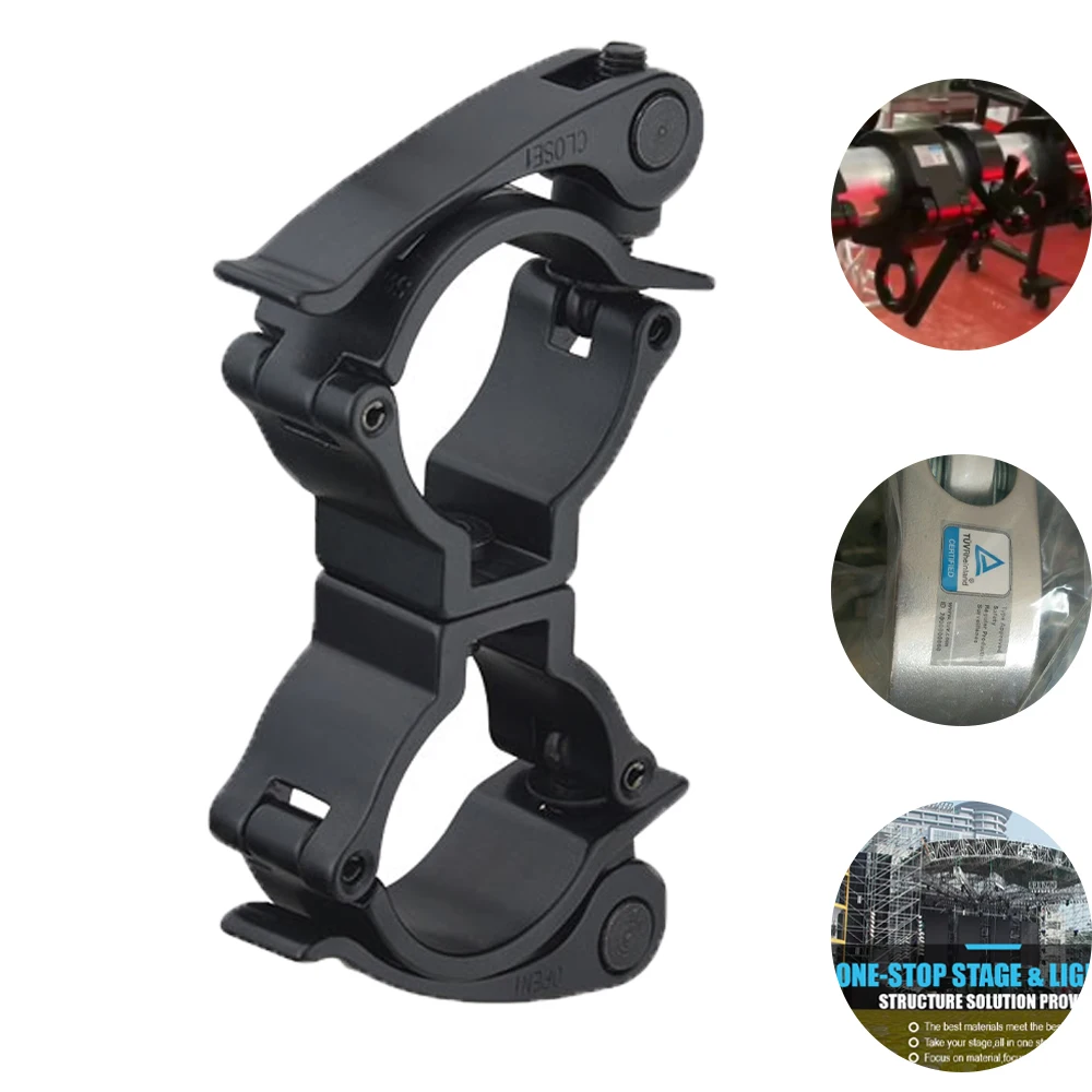 Global Swivel Snap Truss Clamps 2inch Hook Loading 100kg Fixture Quick Realease Open Light Aluminum Clamp For Stage Lighting Bar