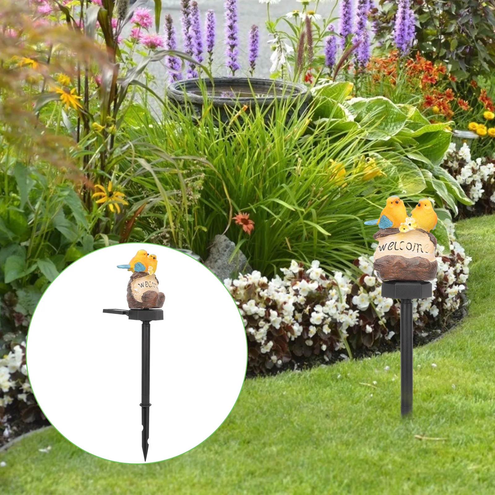 Solar Stake Light Outdoor Decorative Resin Plastic Animal Garden Light Energy Saving Waterproof for Yard Lawn Patio Landscape
