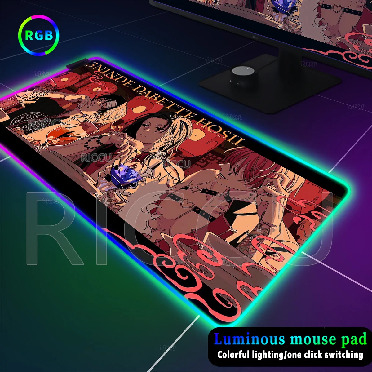 

RGB Anime Hunter X Hunter Killua Zoldyck Large Mouse Pad Laptop Big Gamer Pad Backlight LED Light PC Gaming Computer XXL Carpets