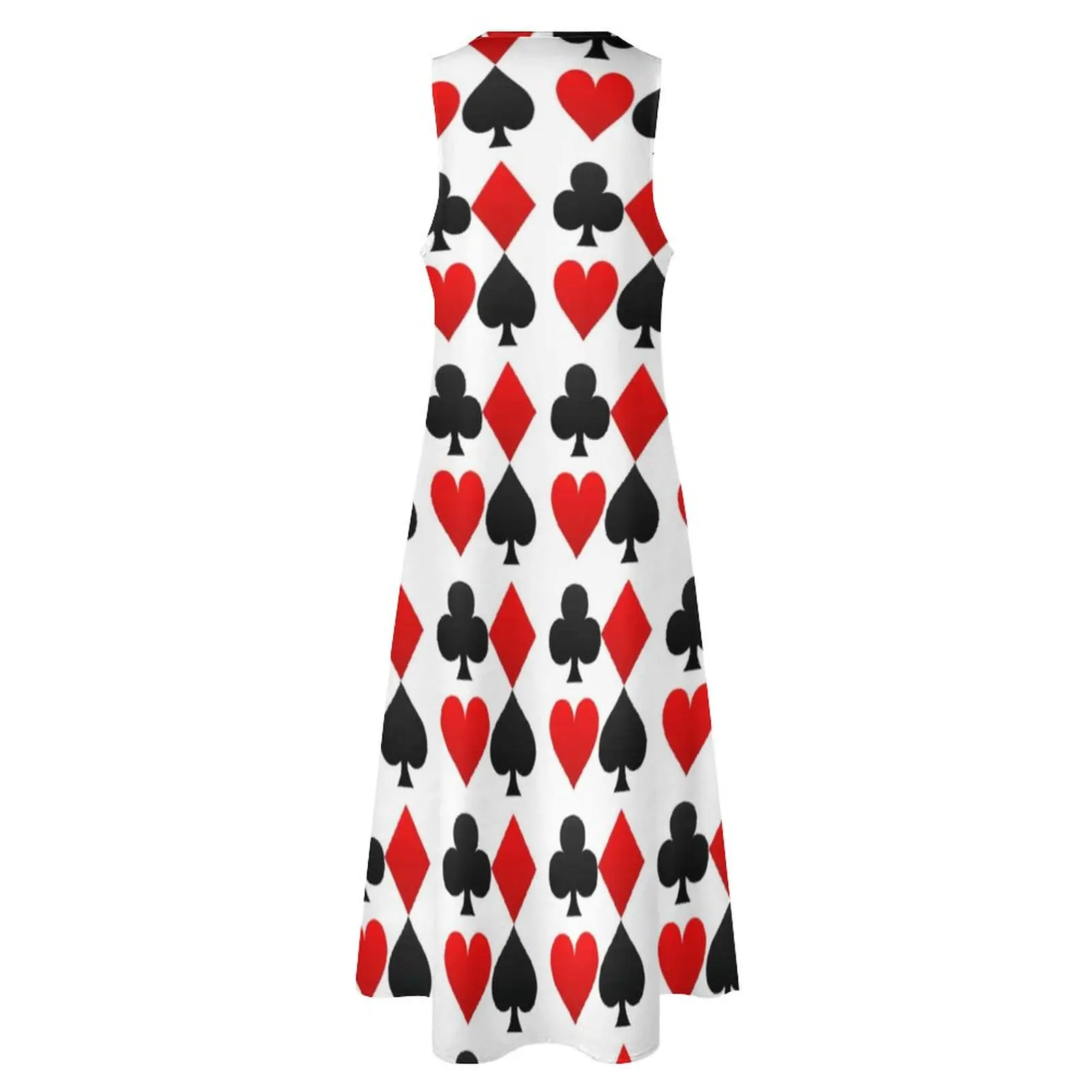 Poker Card Dress Hearts Diamonds Clubs Spades Vintage Maxi Dress Street Style Bohemia Long Dresses Print Vestido Big Size 5XL