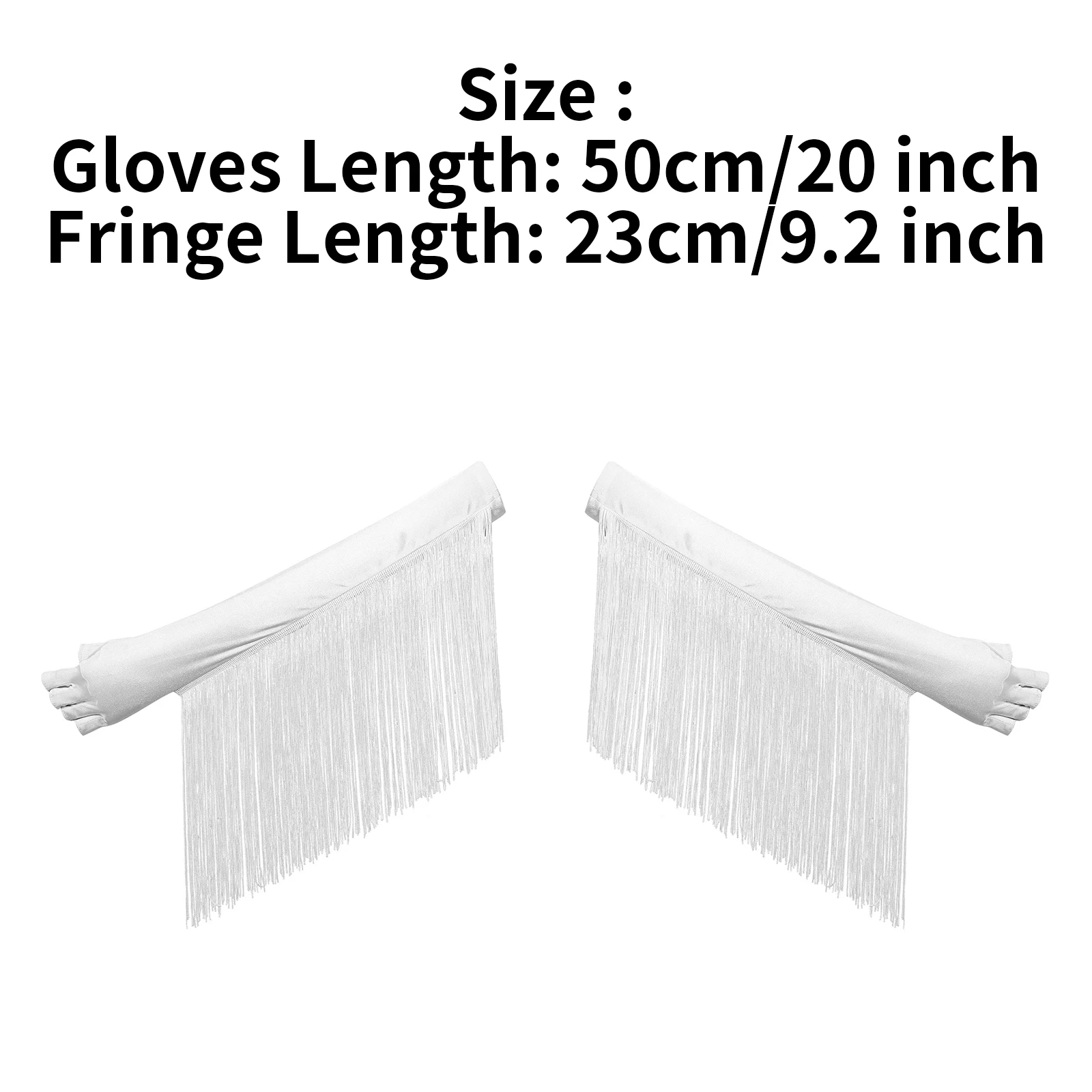 Satin Fringe Gloves Vintage 1920s Half Fingers Elbow Length Tassel Long Gloves Opera Flapper Gloves for Costume Party Wedding