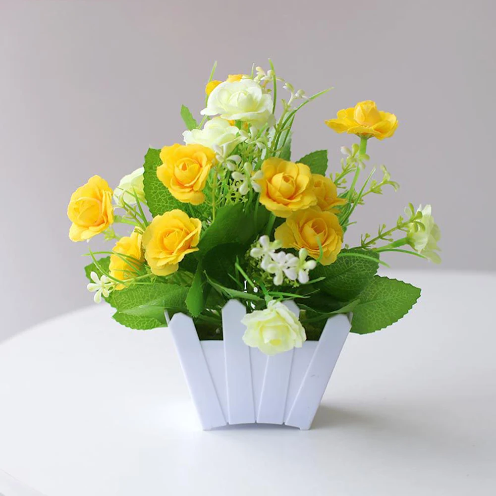 Plastic Artificial Pot Plant 6 Color High Quality Material Lifelike Plant Long Using Time 13*15cm 100% Brand New 2022