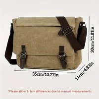 Retro Canvas Messenger Bag for Men, Large Sling Bag, Casual Crossbody Bag for Hanging Out Daily Commute, School Bag College Bags 2