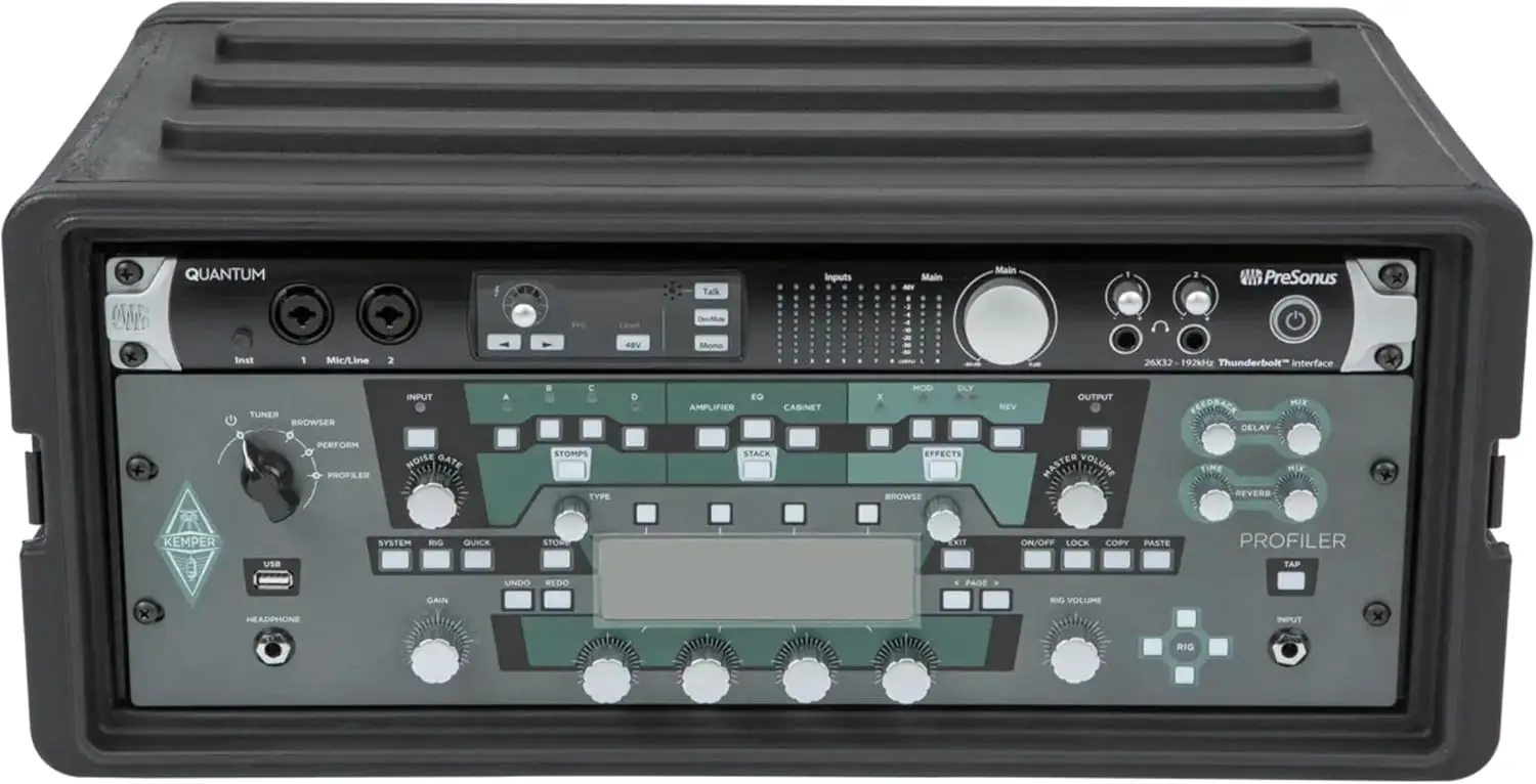 Durable Polyethylene Gear Protector, Stackable, Waterproof with Twist Latches & Rubber Feet for Musicians