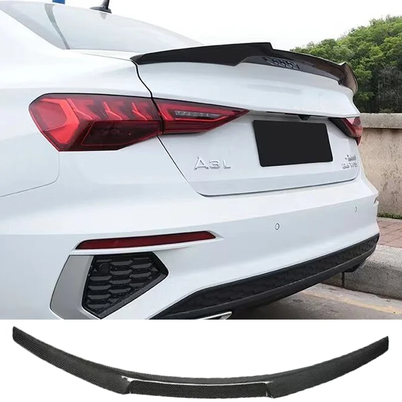 

For AUDI A3 S3 RS3 Limousine 8V Sedan M4 Style Carbon Fiber Rear Spoiler Trunk Wing 2021