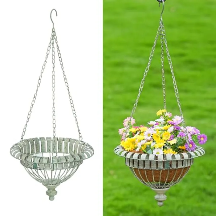 

Набор металлических подвесных кашпо ручной работы с эффектом ржавчины для сада, патио, террасы, веранды, для использования на улице и в помещении