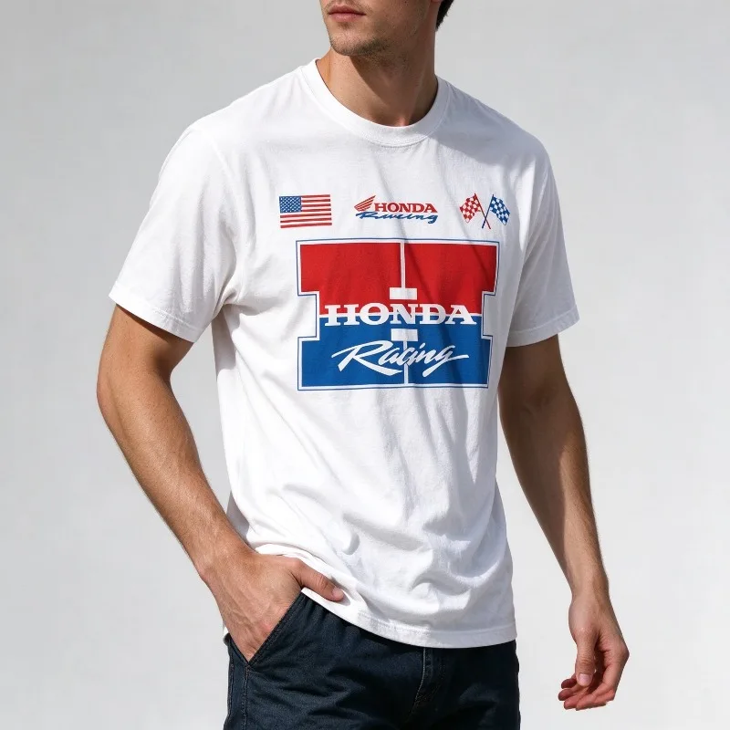 Men's and Women's T-shirts Racing Motorcycle Cultural Shirts Summer New Vintage Wing Riding Off-road Short Sleeves
